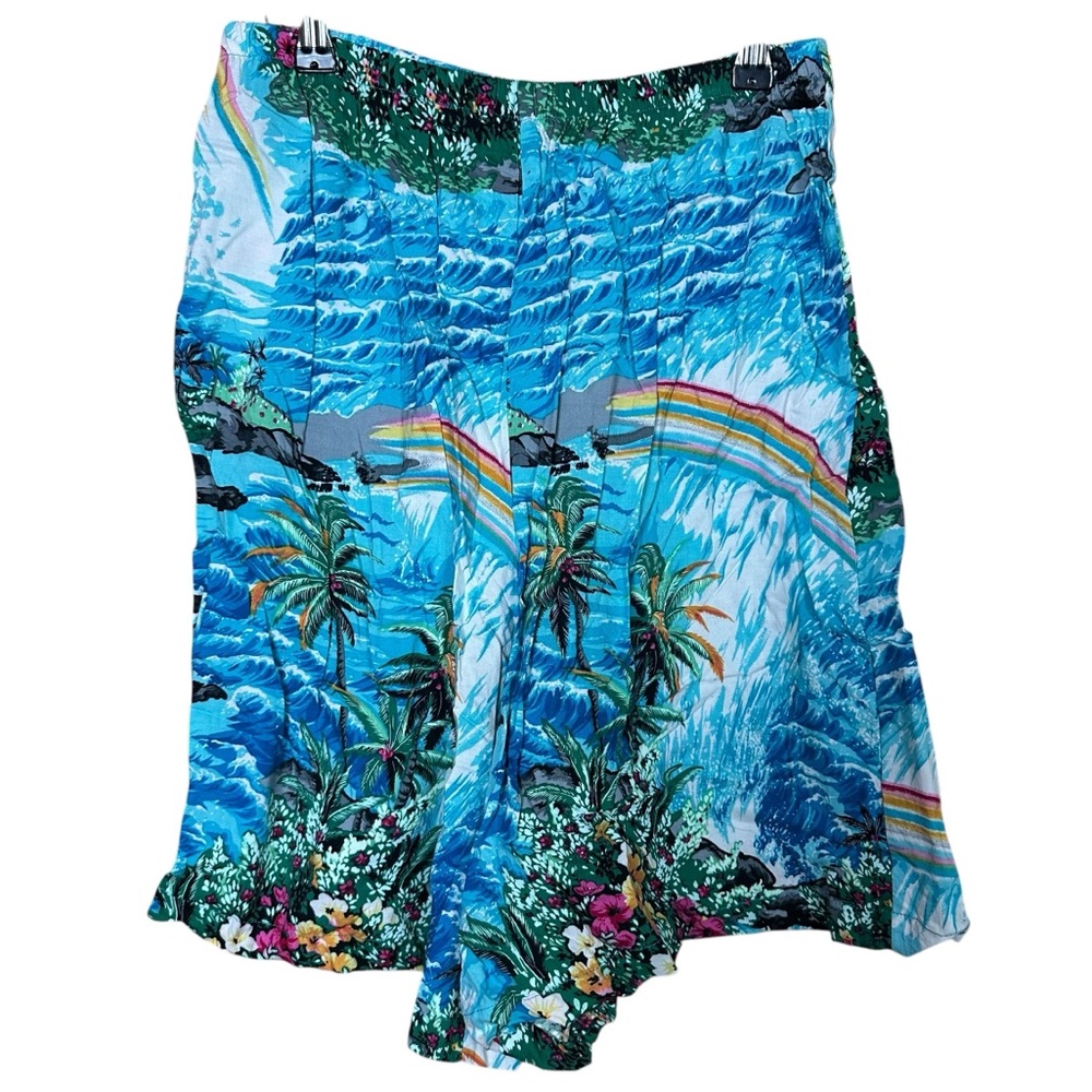 Vintage Fashion Bug Tropical High Waist Floral Cruise Vacation Wear Shorts 14/16
